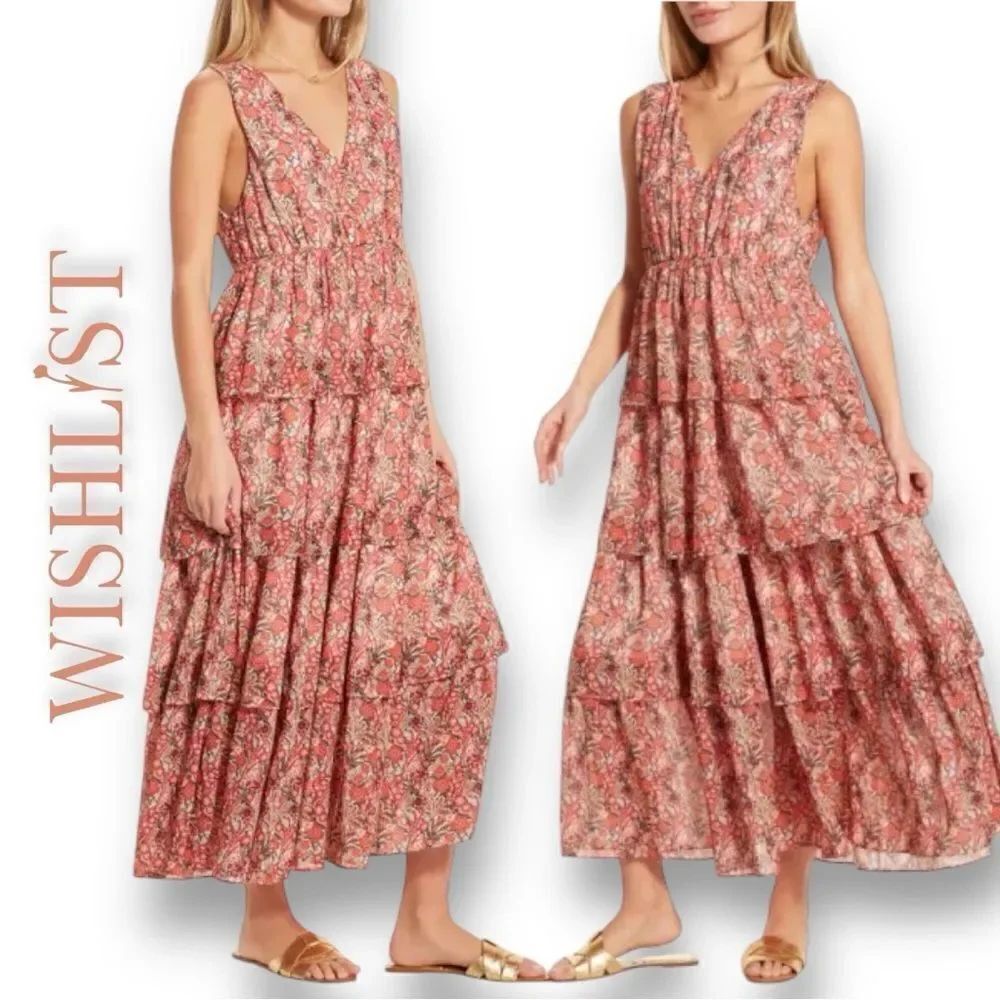 WISHLIST Women’s Sleeveless Boho Tiered Maxi Sundress in the Size Large/12-14
